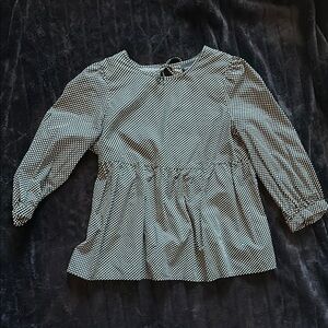 Who What Wear Black and White Tunic Top